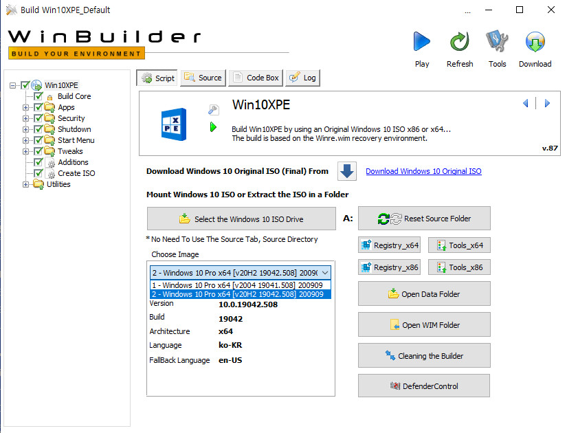 2020-09-09 수요일 정기 업데이트 통합 PRO x64 2개 - Windows 10 버전 2004 + 버전 20H2 누적 업데이트 KB4571756 (OS 빌드 19041.508 + 19042.508) - PE 만들기 테스트 2020-09-09_033932.jpg