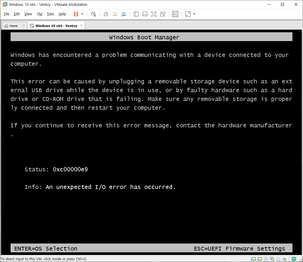 Ventoy-1.0.20을 VHD에 복사하여 부팅 테스트 (UEFI 부팅만 가능) - ISO로 된 PE - 로딩 중간에 에러납니다 2020-09-01_140146.jpg