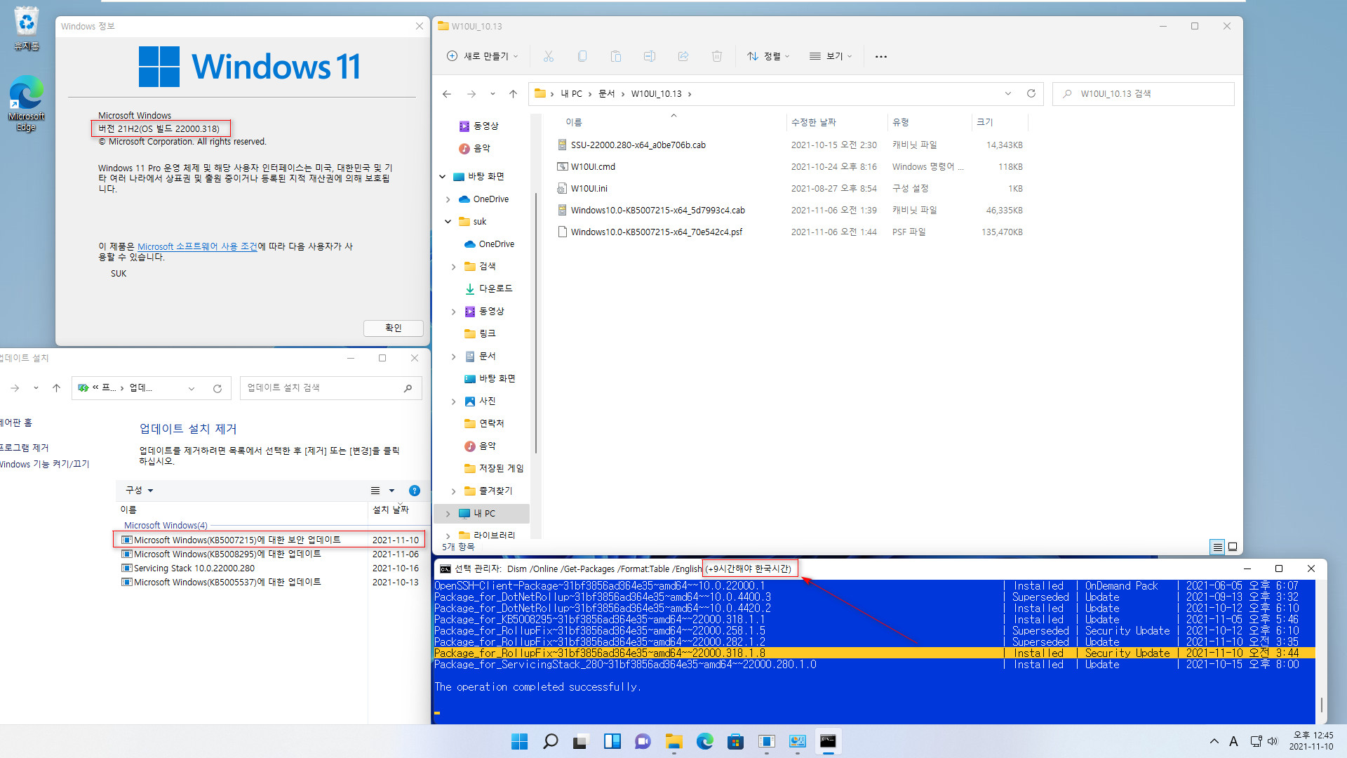 W10UI_10.13.zip 으로 cab 파일과 paf 파일 그대로 Windows 11에 설치하기 테스트 2021-11-10_124553.jpg