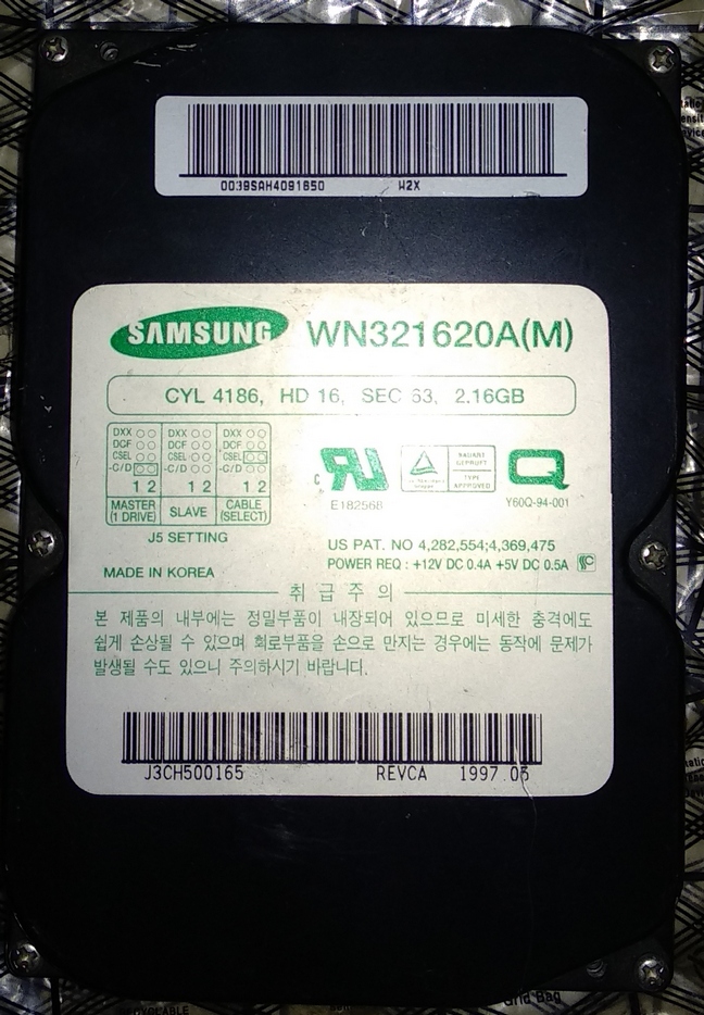 컴퓨터 Computer HDD SAMSUNG IDE WN321620A 2.16GB 742906297406 (1).jpg