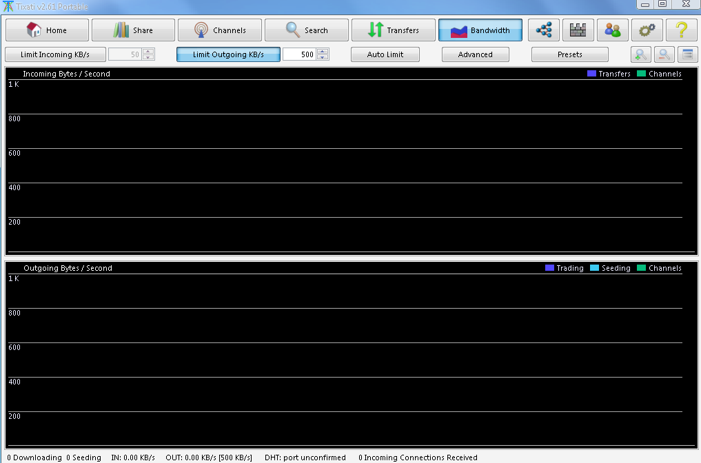 K-001Bandwidth 를 눌러 Limit Outgoing 500KBs 속도 한계를 설정.png