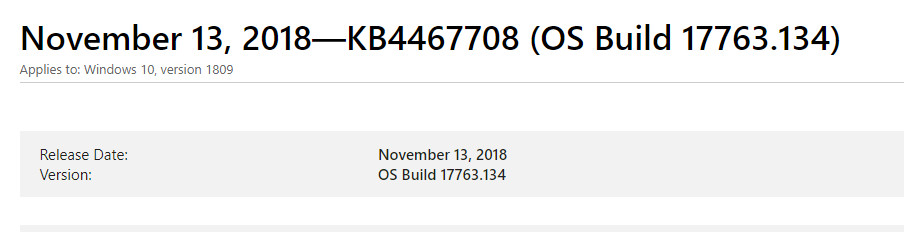 Windows 10 버전1809 RS5 레드스톤5 - Windows 10 October 2018 Update - 2018-10-03 [한국시간]에 정식 출시 후에 2018-10-06 [한국시간]에 정식 출시를 일시 중단 후에 2018-11-14 [한국시간]에 재출시 되었습니다 - 정기 업데이트 빌드는 17763.134 - 2018-11-14_033118.jpg