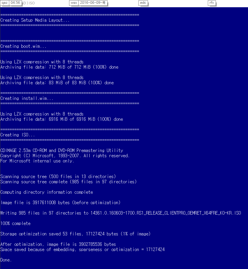 윈도10 RS1 [레드스톤1] 14361 업데이트 중입니다2016-06-09_045612.png