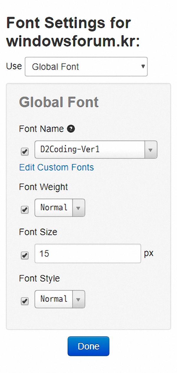 Font Changer with Google Web Fonts™ 확장프로그램.png