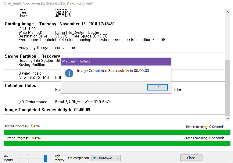 Macrium Reflect 윈도 백업 프로그램 - 전체 백업 방법 - 파티션 백업 2018-11-13_174326.jpg