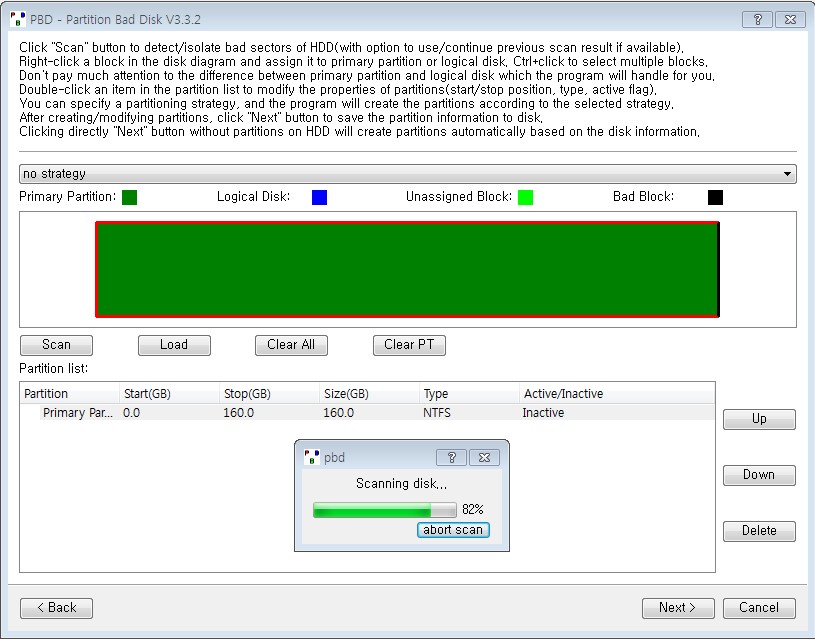 Partition bad disk serial