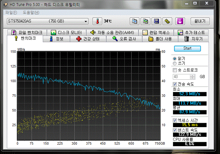 노트북 내장하드(시게이트7200rpm750G)속도측정2.GIF