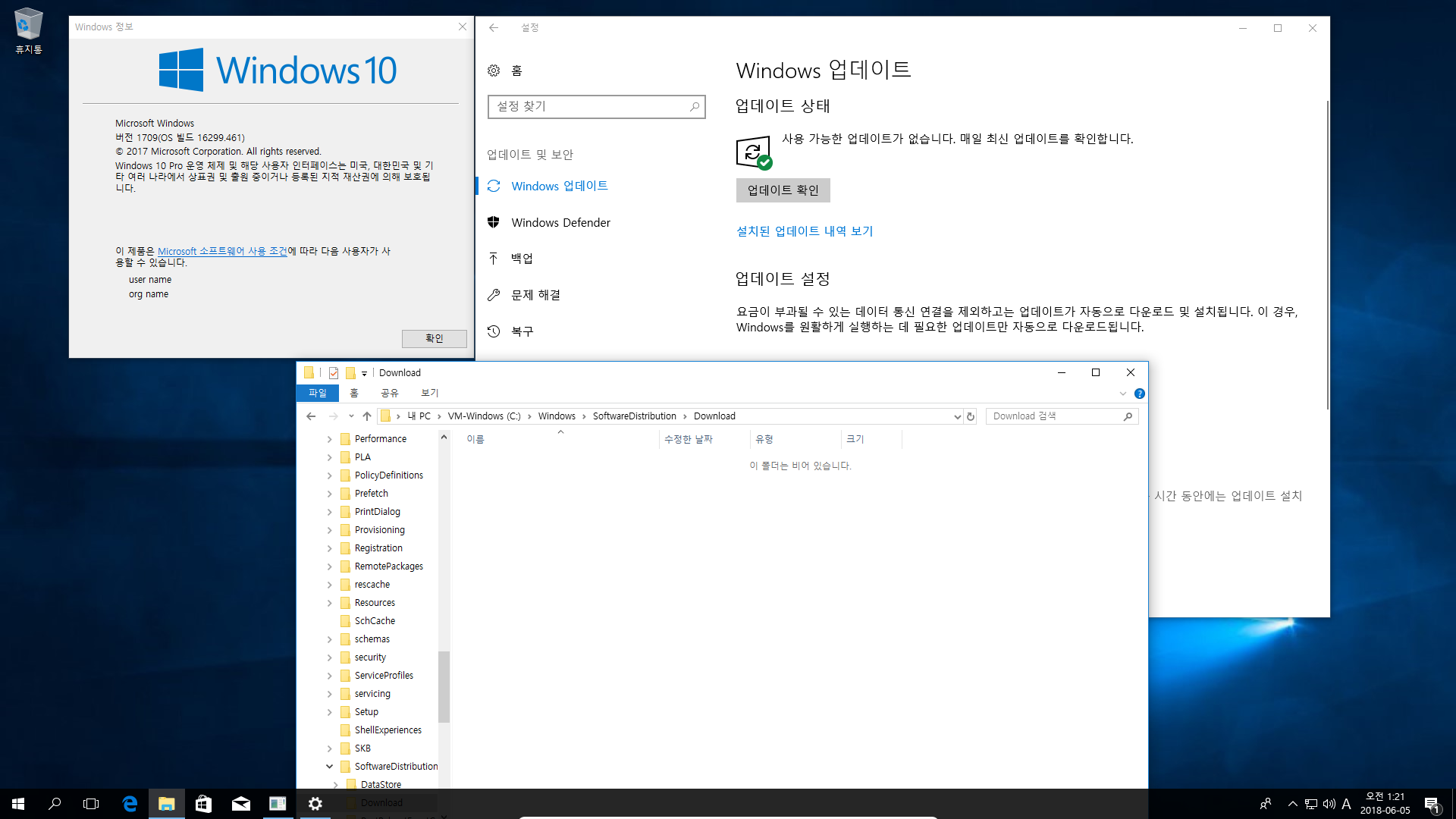 Windows 10 인사이더 프리뷰 RTM 때와 정식 출시 후에 윈도 업데이트 할 때 [업그레이드] 나오는 파일들이 다른지 확인합니다 - 현재 버전1803 RS4 레드스톤4 대상으로 확인 2018-06-05_012119.png