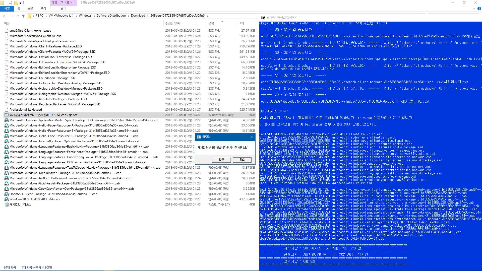 Windows 10 인사이더 프리뷰 RTM 때와 정식 출시 후에 윈도 업데이트 할 때 [업그레이드] 나오는 파일들이 다른지 확인합니다 - 현재 버전1803 RS4 레드스톤4 대상으로 확인 2018-06-05_014739.png