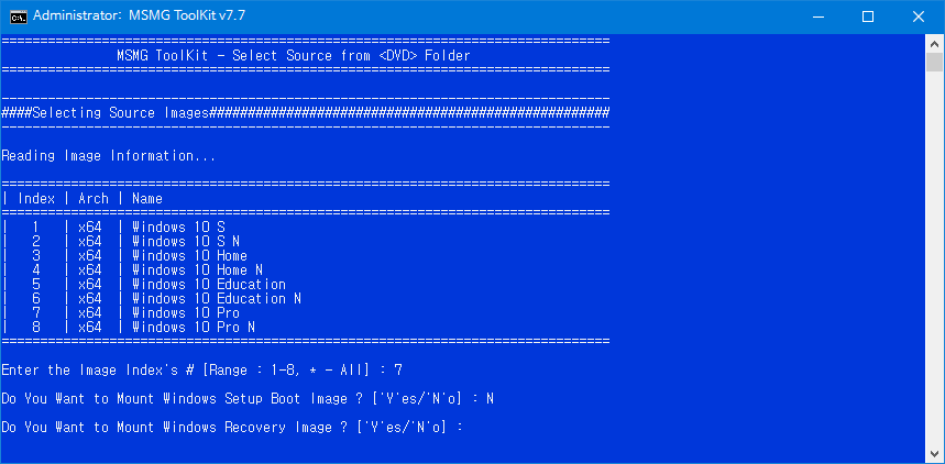 MSMG Toolkti v7.7로 윈도10 버전1709 [16299.15] RTM 빌드에 16299.19 누적 업데이트 적용하고 닷넷3.5 - 기본앱 삭제 테스트 2017-10-15_100143.png