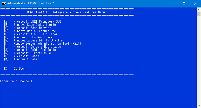 MSMG Toolkti v7.7로 윈도10 버전1709 [16299.15] RTM 빌드에 16299.19 누적 업데이트 적용하고 닷넷3.5 - 기본앱 삭제 테스트 - 이 3가지 중에 하나가 편리합니다- 닷넷3.5 추가 2017-10-15_101435.png