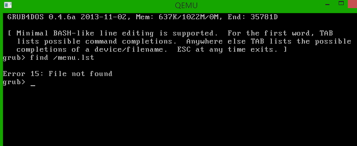grub4dos menu lst manuale
