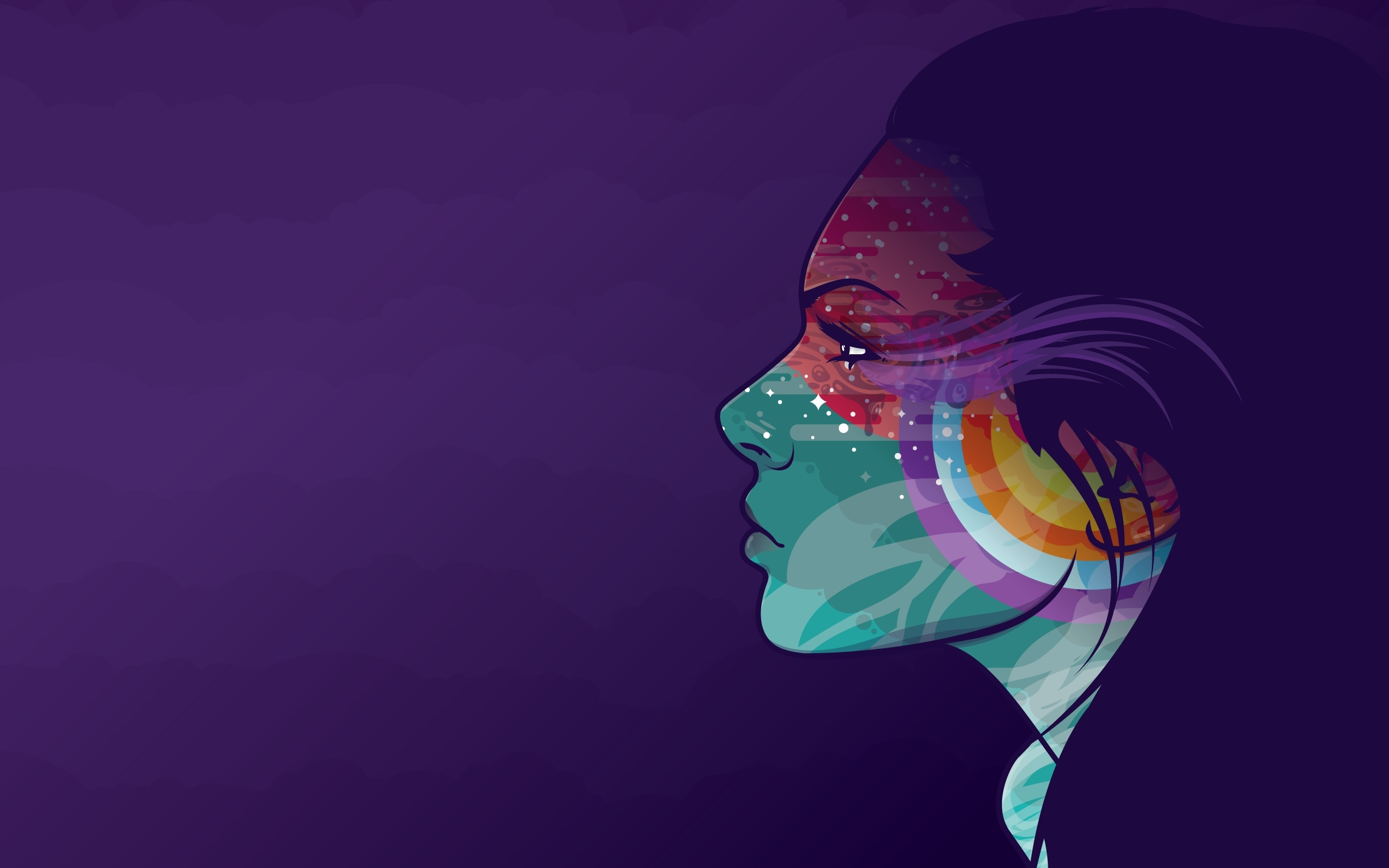 women_multicolor_rainbows_profile_faces_jthree_concepts_purple_background_jared_nickerson_2560x16_Wallpaper_2560x1600_www.wall321.com.jpg