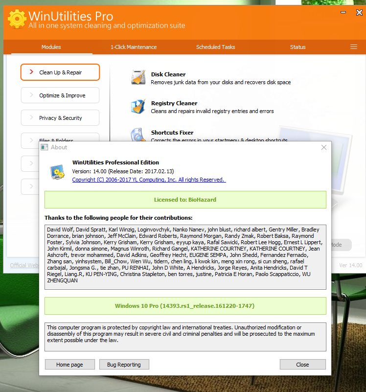 download the new version for windows WinUtilities Professional 15.89