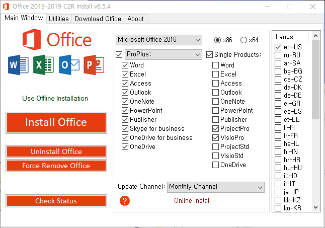 download the last version for windows Office 2013-2021 C2R Install v7.6.2