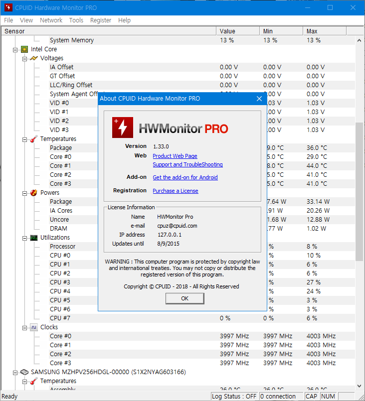 HWMonitor Pro 1.52 free instal