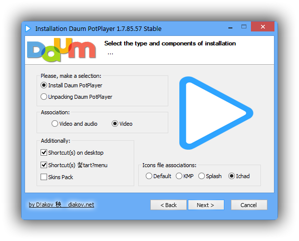 Daum PotPlayer 1.7.22038 instaling