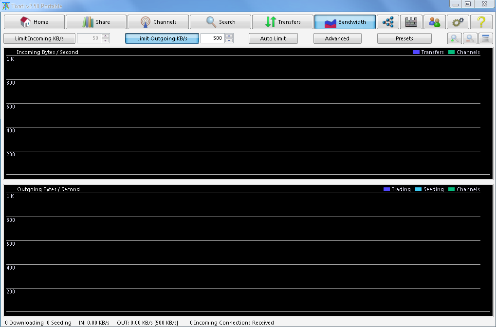 K-001Bandwidth 를 눌러 Limit Outgoing 500KBs 속도 한계를 설정.png