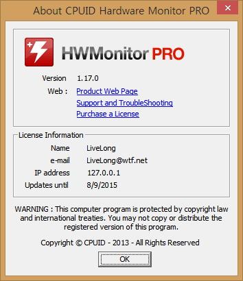HWMonitor Pro 1.52 instal